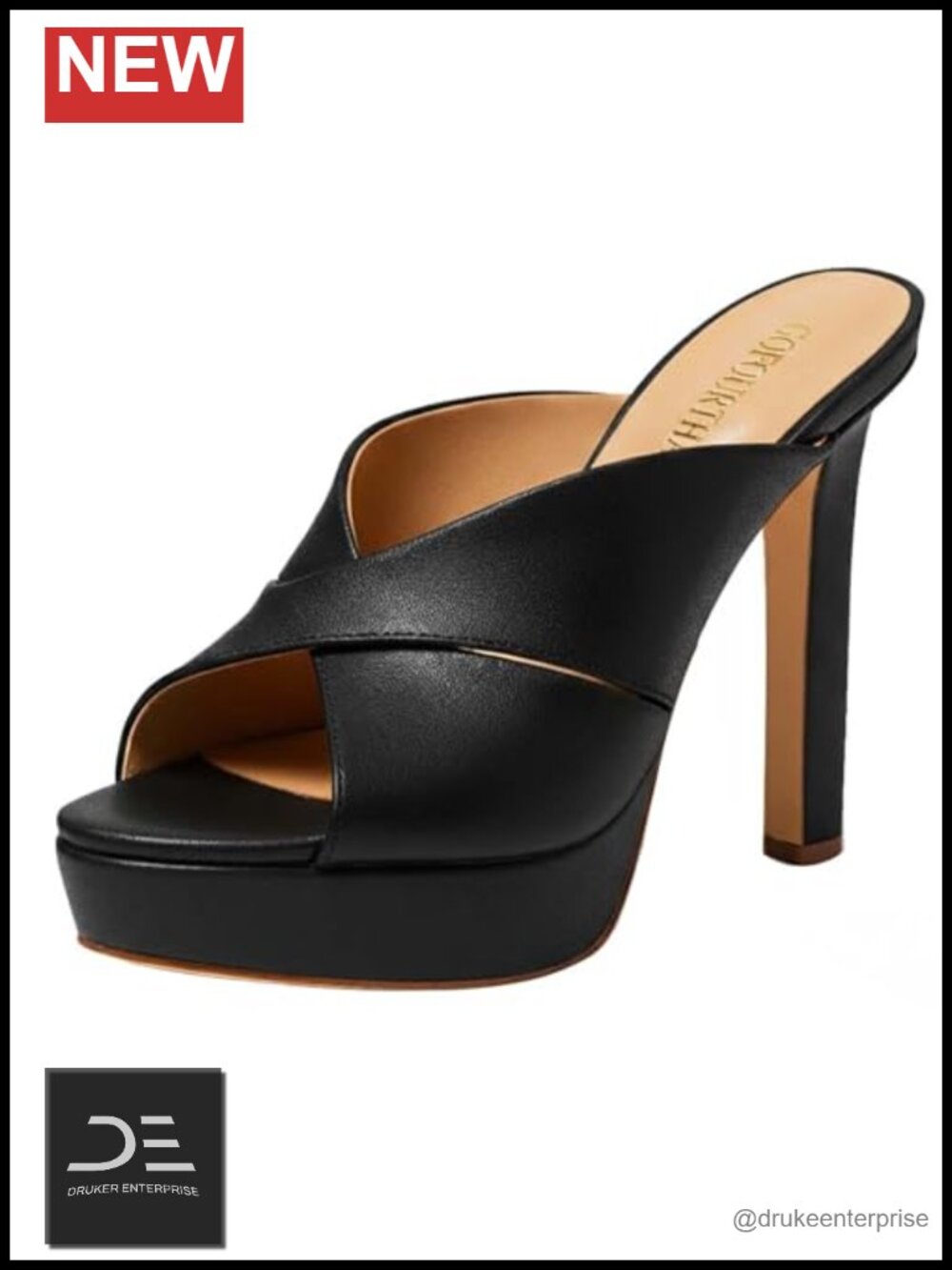 Platform Heels for Women High Heel Mule Sandals Slip On Peep Toe Cushioned